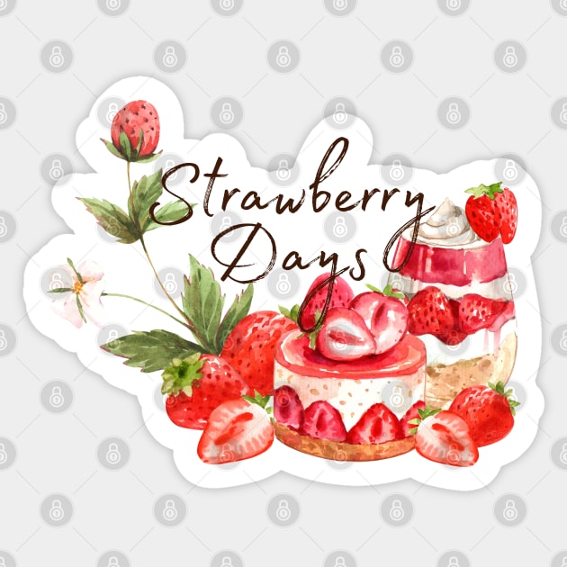 Strawberry Days Sticker by Usagi-Kun